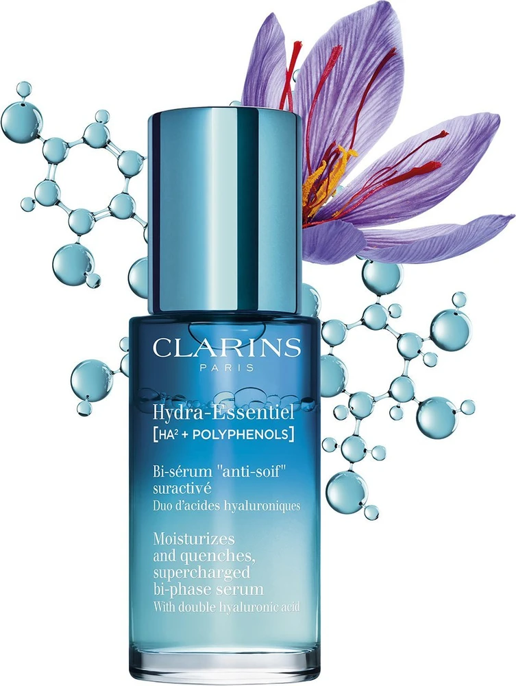 Clarins Hydra-Essentiel Bi-Phase Serum drėkinamasis veido serumas, 30 ml
