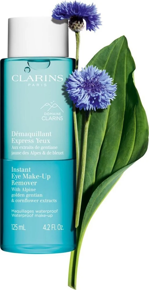 Clarins Instant Eye Make-Up Remover vandeniui atsparus akių makiažo valiklis, 125 ml