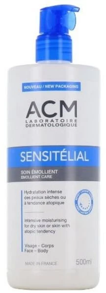 „Laboratoire ACM Sensitelial“ minkštinamasis kūno kremas kasdieniam naudojimui, 500 ml