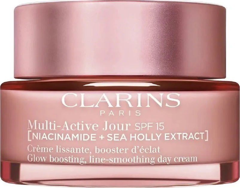 „Clarins Multi-Active Jour SPF15 Day“ visiems odos tipams [niacinamidas ir jūros bugienio ekstraktas], 50 ml