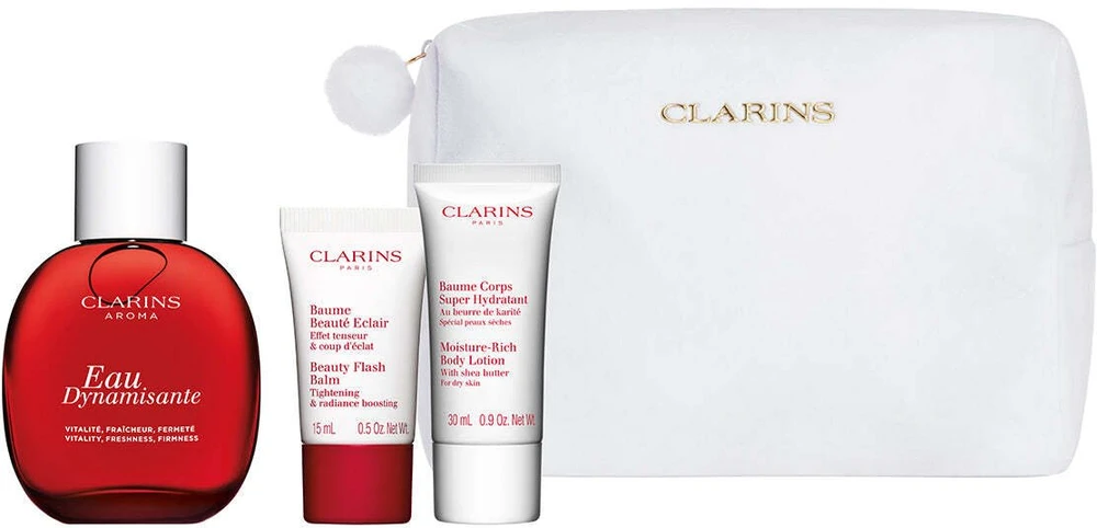 Clarins Eau De Soin Eau Dynamisante, 100 ml Set 4 Pieces
