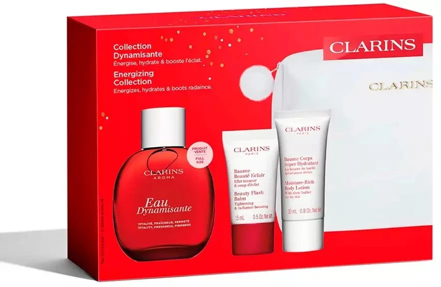 Clarins Eau De Soin Eau Dynamisante, 100 ml Set 4 Pieces