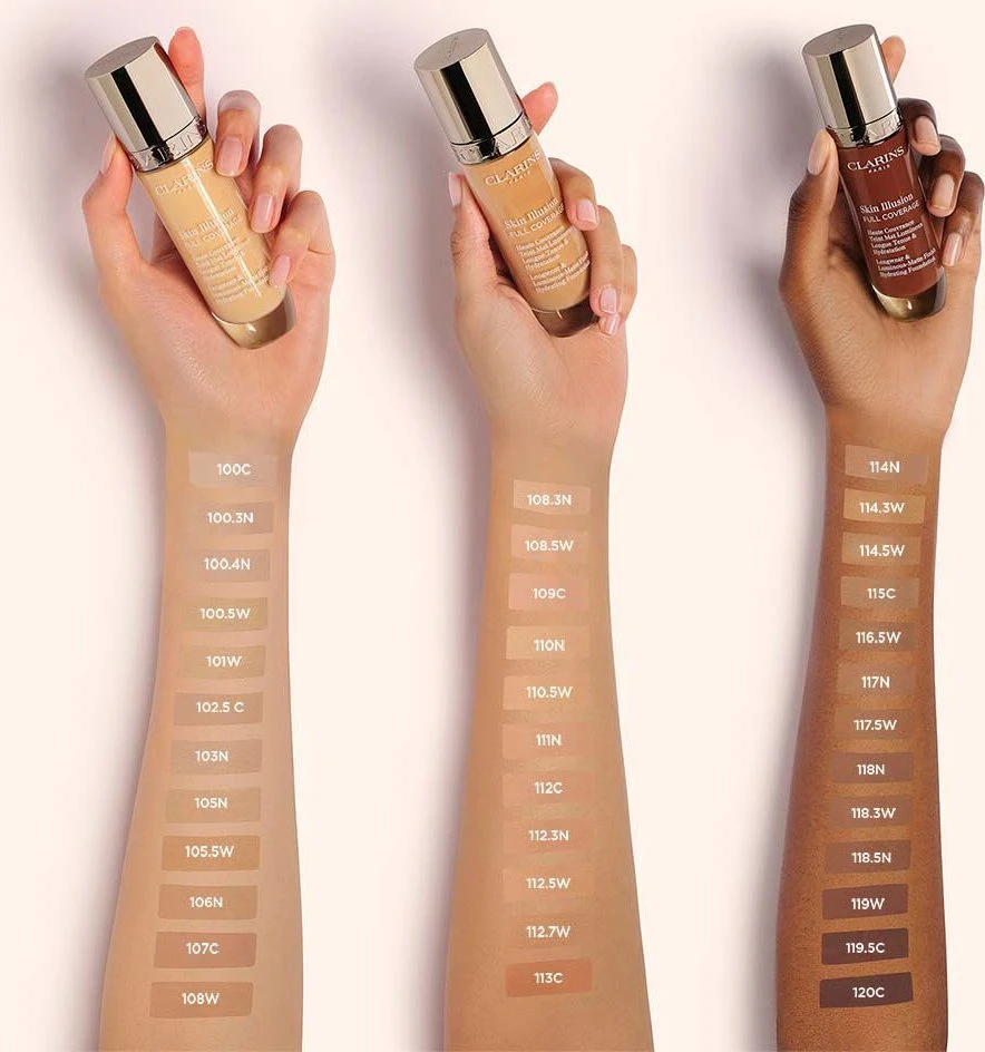 „Clarins Skin Illusion“ pilnai padengiantis kremas 105N, 30 ml