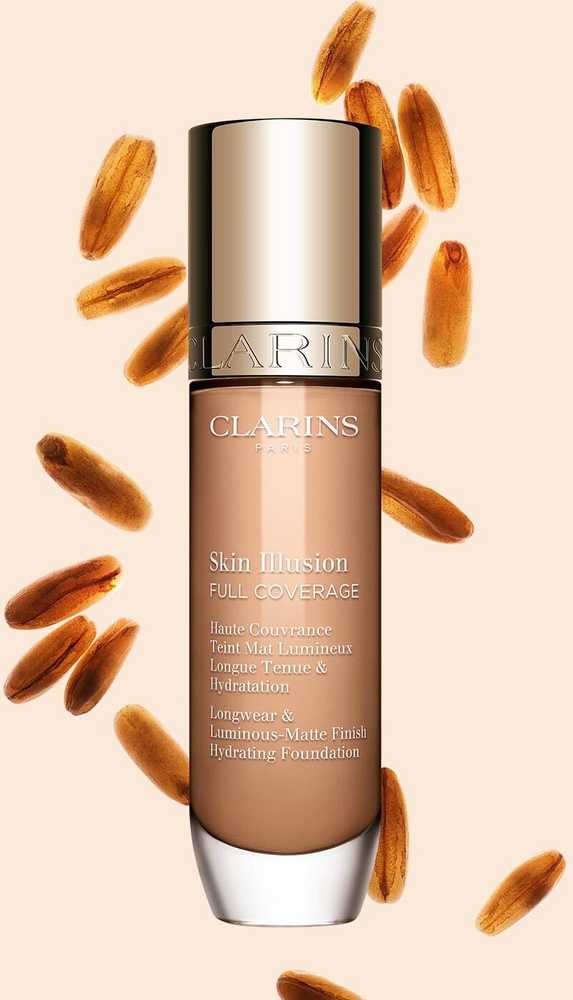Clarins „Skin Illusion“ atsparus vandeniui skystas makiažo pagrindas su matiniu efektu 107C, 28 ml
