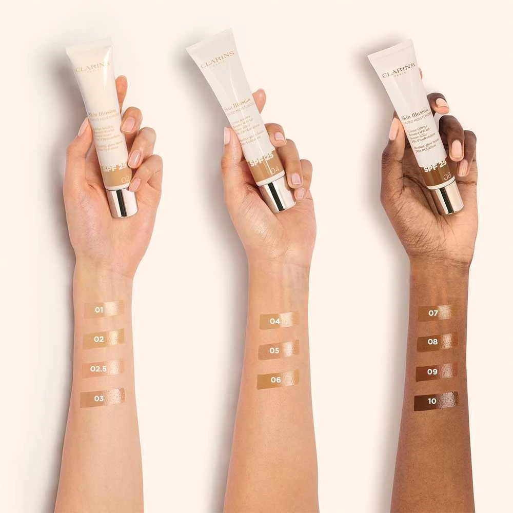 Clarins Skin Illusion Tinted Moisturizer SPF 25 tonuojantis kremas | atspalvis: 2.5, 40 ml
