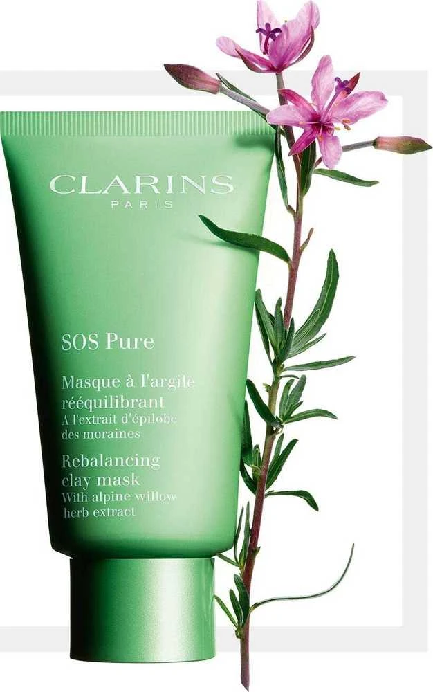 CLARINS SOS PURE BALANSUOJANTI MOLIO KAUKĖ SU ALPIŲ GLUOSNŲ ŽOLELIŲ EKSTRAKTU 15 ML