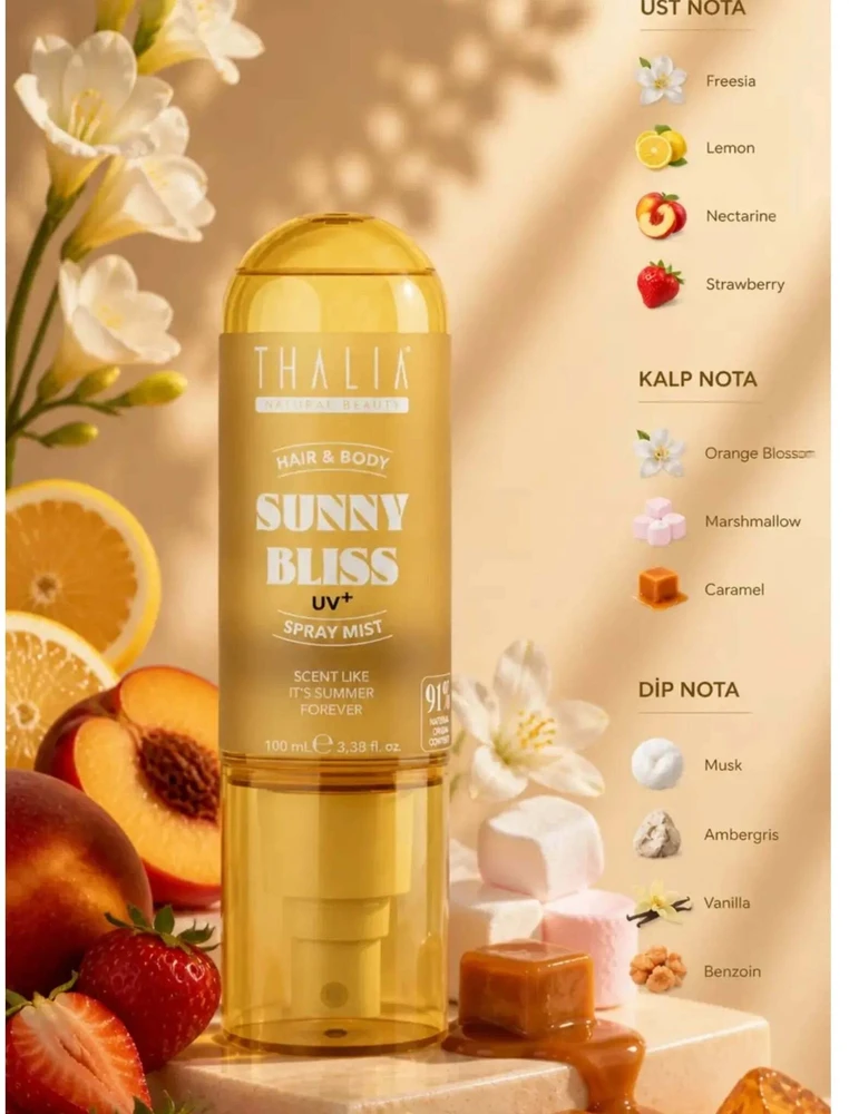 Thalia Natural Beauty Sunny Bliss UV+ kvepiantis purškiklis moterims, 100 ml