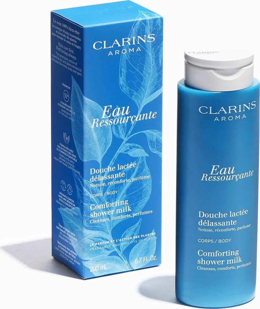 Clarins Eau Ressourcante Comforting Shower Milk kreminis kūno prausiklis, 200 ml