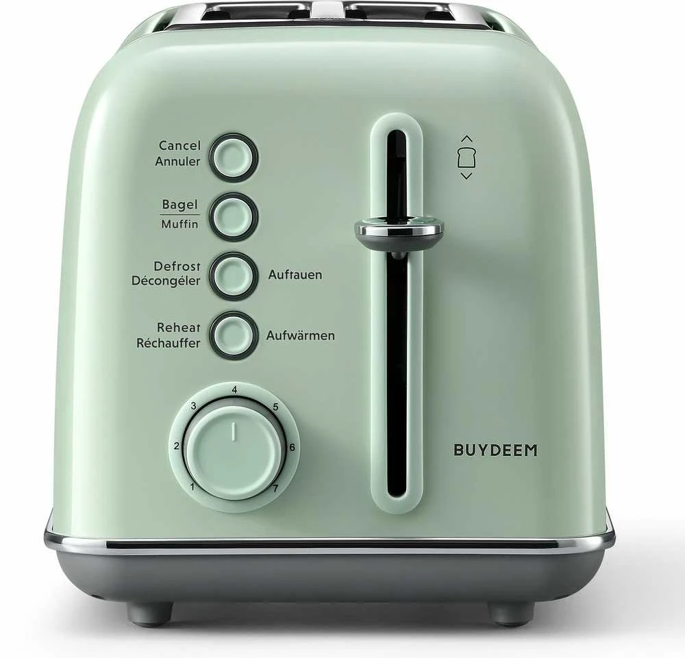 BUYDEEM 2 gabalėlių skrudintuvas, modelis DT620E, spalva Cozy Greenish, EU
