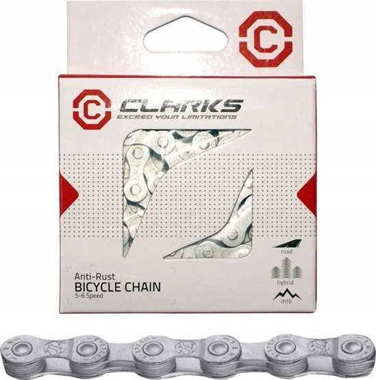 Clarks dviračių grandinė CLARKS C5-7AR, 5-7 eilių, 116 stipinų, 1/2''x3/32'', velenas, antikorozinė, sidabrė