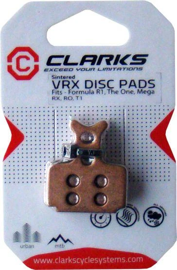 Clarks FORMULA stabdžių kaladėlės (One, R1, Mega, RX, R0, T1) sukepintos metalinės