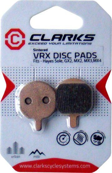 Clarks HAYES stabdžių kaladėlės (padas, GX2, MX2, MX3, MX4) sukepinto metalo