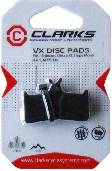 Clarks SHIMANO HOPE stabdžių kaladėlės (Shimano XT 755-756, M775, Hope Mono 4, 5) sukepintos metalinės