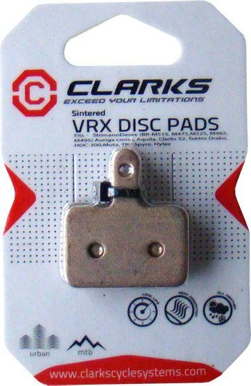 Clarks SHIMANO TEKTRO stabdžių kaladėlės (Deore M515, M475, M525, M465, M495, TEKTRO Draco, Dorado, Orion, Auriga, Aquila, HDC300, TRP Spyre, Hylex) sukepintos metalinės