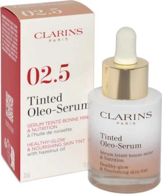 „Clarins“ tonuotas makiažo pagrindas „Oleo Glow“ serumas 02.5, 30 ml