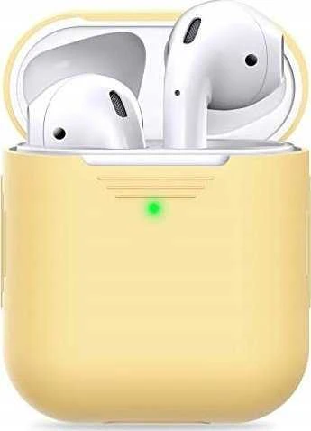 Class and Culture LLC KeyBudz Elevate Keychain - silikoninis apsauginis dėklas, skirtas AirPods 1/2 (pastelinė geltona)