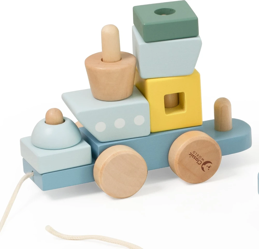 CLASSIC WORLD medinė Montessori traukinuko dėlionė Vandenyno pasaulis