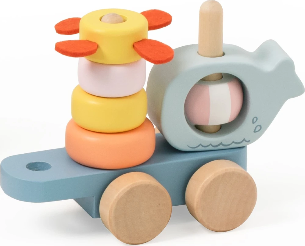 CLASSIC WORLD medinė Montessori traukinuko dėlionė Vandenyno pasaulis