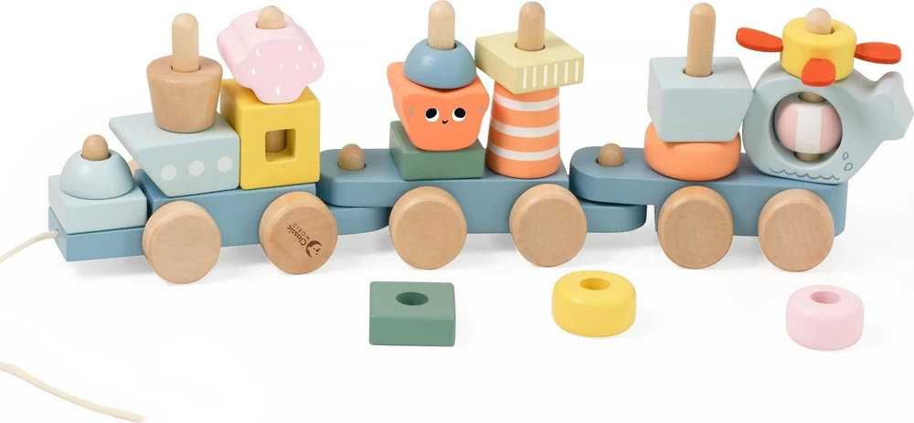 CLASSIC WORLD medinė Montessori traukinuko dėlionė Vandenyno pasaulis