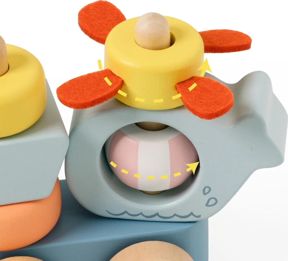 CLASSIC WORLD medinė Montessori traukinuko dėlionė Vandenyno pasaulis