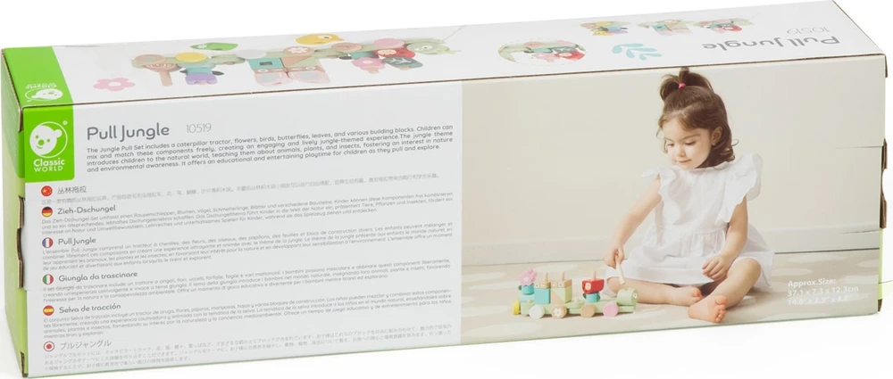 Classic World medinė Montessori Gąsienicos traukinys su 27 detalėmis