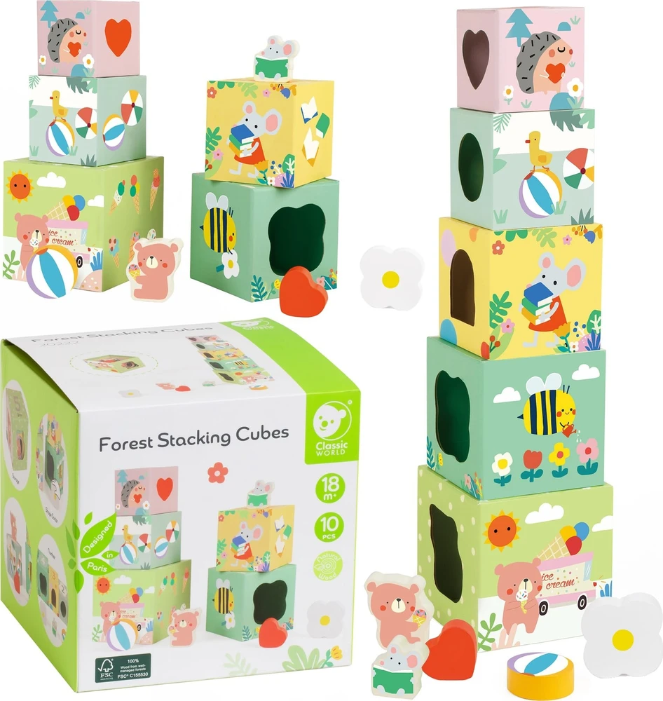 Dėlionė CLASSIC WORLD CW20222 Puzzle Cube Box Miško piramidė 10 vnt.