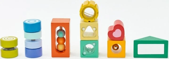 Medinės sensorinės kaladėlės su 7 funkcijomis CLASSIC WORLD Montessori