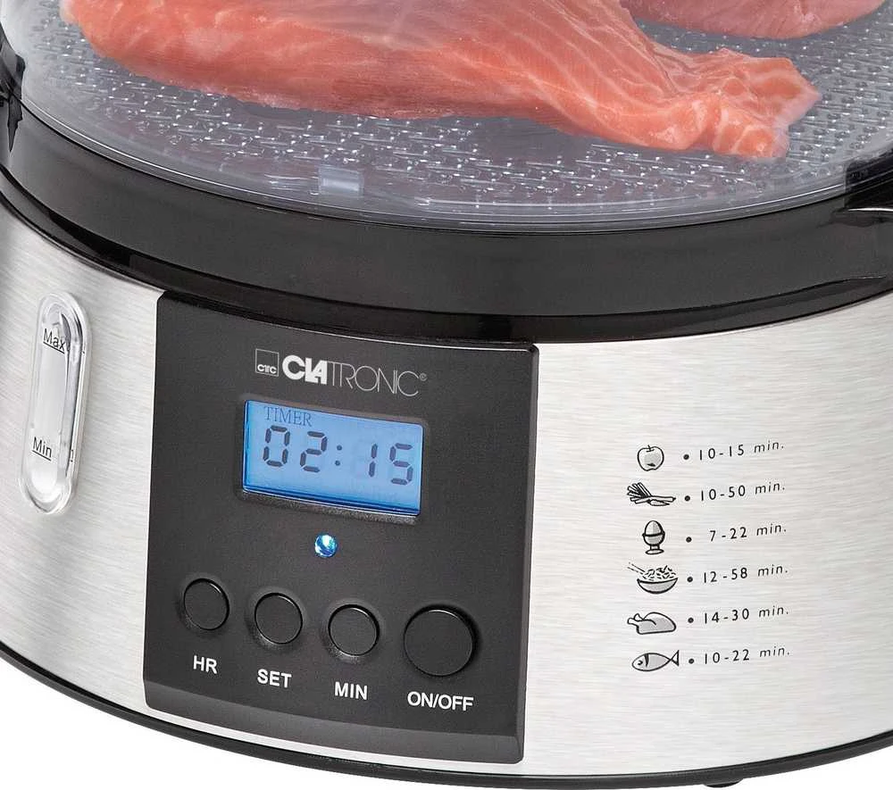 Clatronic DG 3547 steam cooker 3 basket(s) Juodas,Nerūdijantis plienas 800 W
