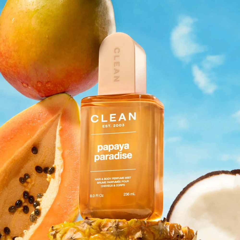 Clean Plaukų ir barzdos priežiūros purškiklis Papaya Paradise Hair Scented Mist 236 ml