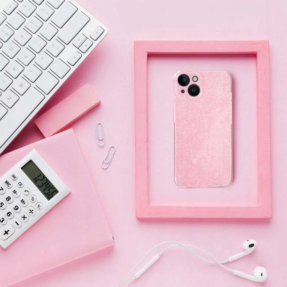 Dėklas Oem CLEAR CASE 2 mm BLINK skirtas Xiaomi Redmi 14C rožinės spalvos