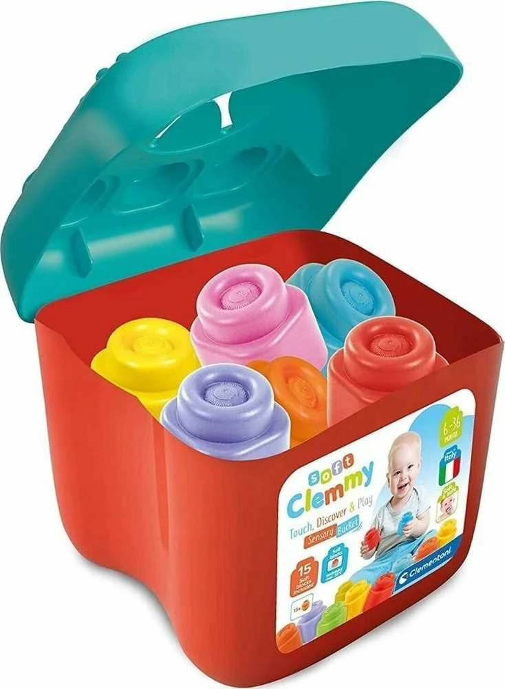 Clementoni sensorinis žaislas su kaladėlėmis "Sensory Bucket"