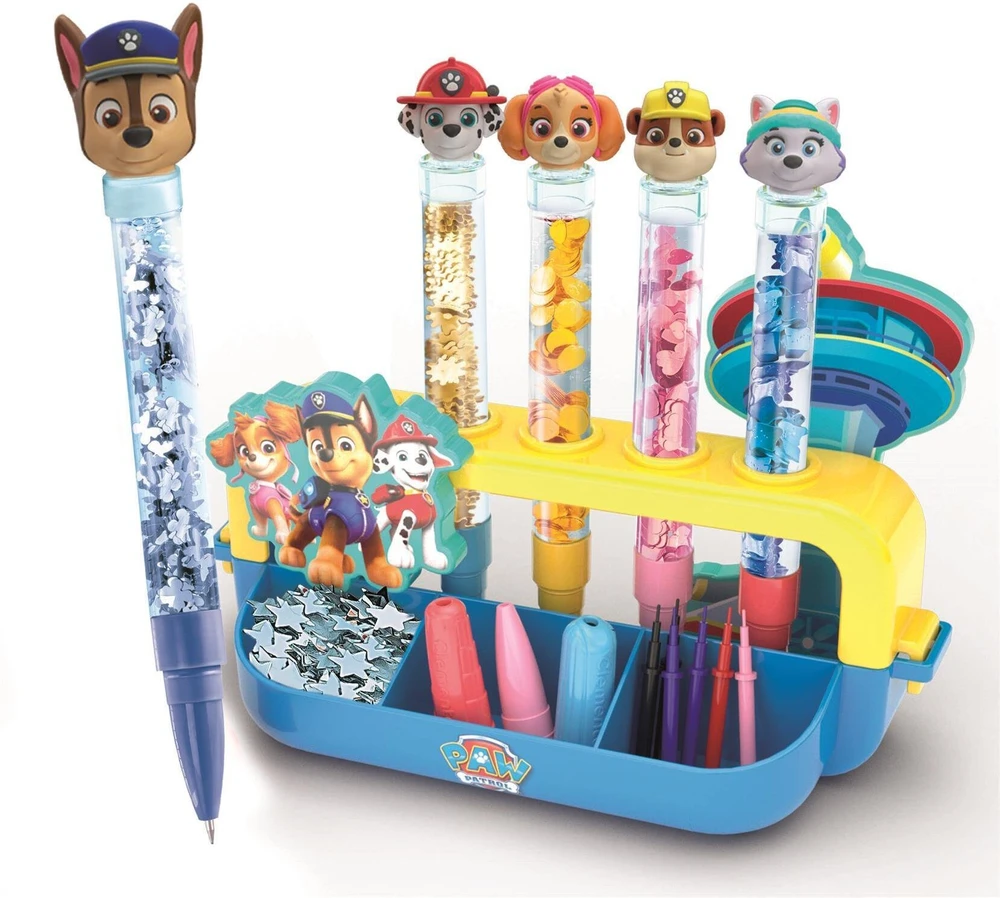 Kūrybinis rinkinys Clementoni Paw Patrol rašiklio kūrimo studija, 5 rašikliai ir lipdukai