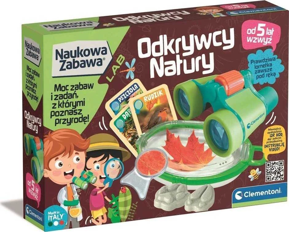 Naukowa Mokslinis žaidimas Gamtos tyrinėtojai Žiūronai Gamta lenkų kalba Clementoni 50894