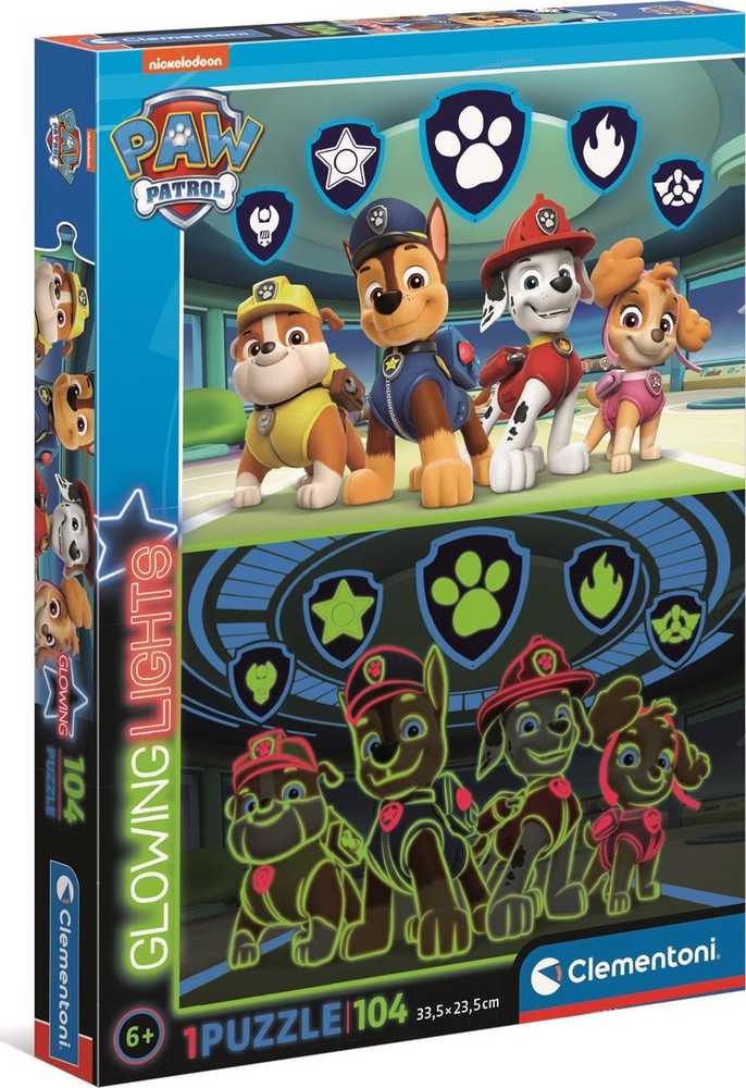Dėlionė Clementoni Glowing PAW PATROL, 33.5 cm x 23.5 cm