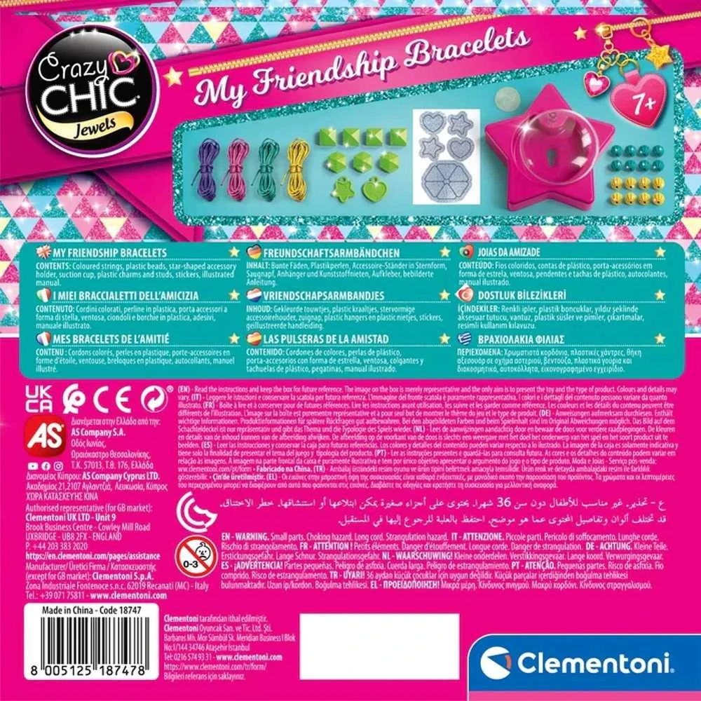 Apyrankių kūrimo rinkinys Clementoni Crazy Chic Draugystės apyrankės