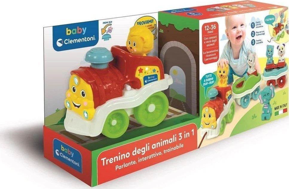 Interaktyvus traukinys su gyvūnais Clementoni Baby