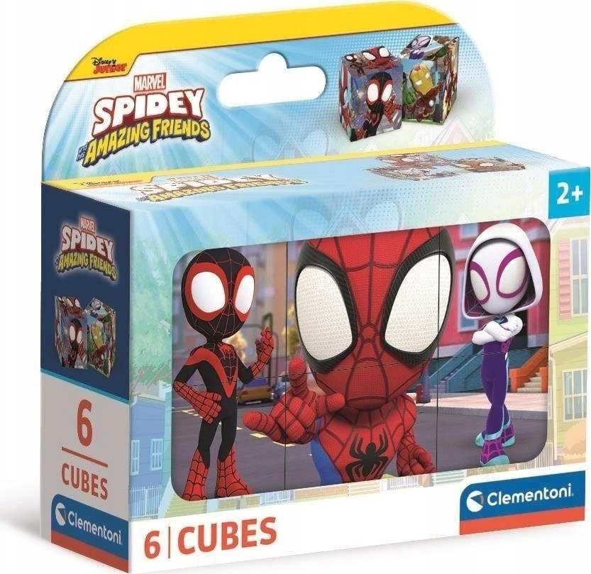 Dėlionė Clementoni CLE Cubi klocki 6 Spidey_Jo nuostabūs draugai 40661