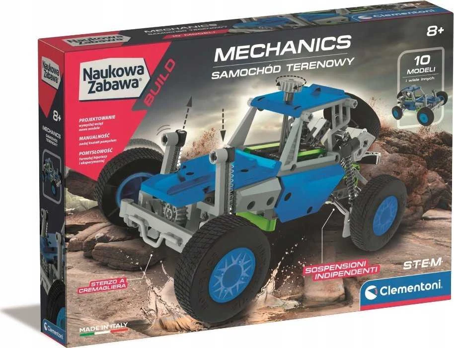 Mechanikos laboratorijos konstrukcijų rinkinys – visureigis – Clementoni 50918