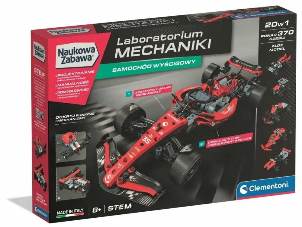 Clementoni mokslinė pramoga – mechanikos laboratorija: lenktyninis automobilis