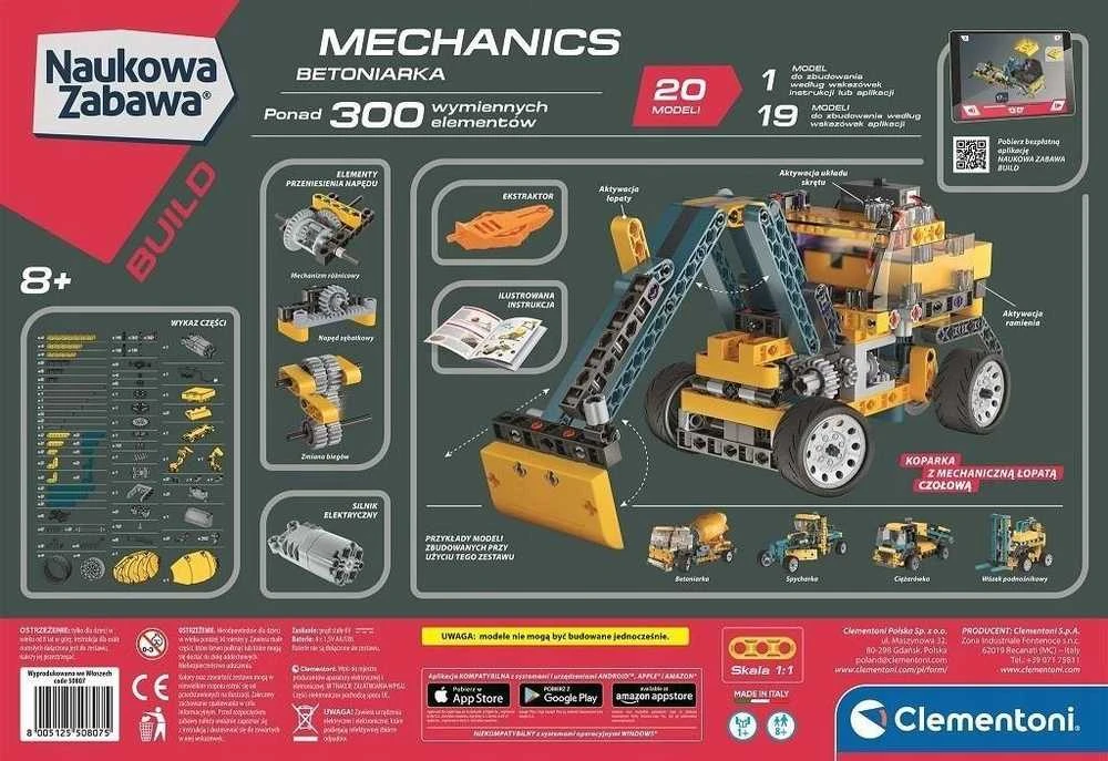 Mechanikos laboratorijos konstrukcijų rinkinys - Betono maišyklė - Clementoni 50807