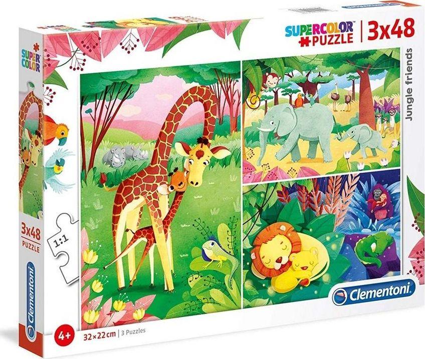 Clementoni Dėlionė 3x48 vnt. - Džiunglių draugai aprašymas - Prekės nuotrauka