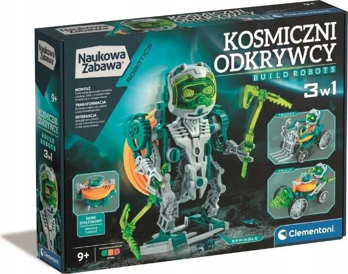 Mechanikos laboratorijos konstrukcijų rinkinys - Kosmoso tyrinėtojai - Kurkite robotus 3in1 - Clementoni 50873