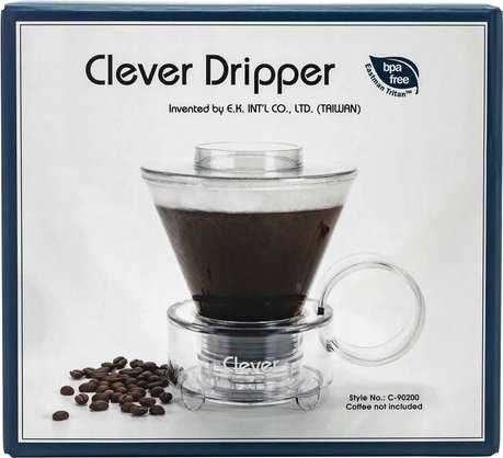 Clever Clever Dripper - Stiklinis kavos virimo aparatas 500ml, skaidrus rudas