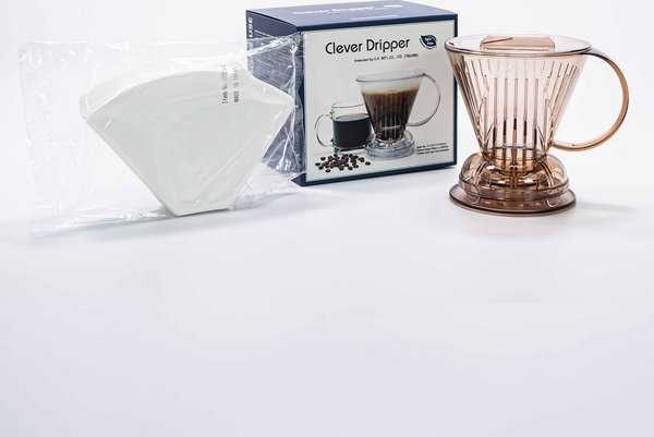 Clever Dripper - L 500ml Permatomas ruda + 100 filtrų