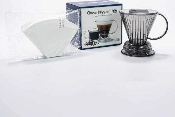 Clever Dripper - L 500ml Permatomas pilkas + 100 filtrų