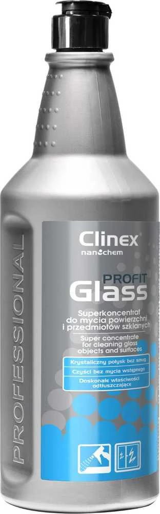Clinex Effective koncentratas nerūdijančio plieno stiklo veidrodžių plovimui CLINEX PROFIT Glass 1L Efektyvus koncentratas nerūdijančio plieno stiklo veidrodžių plovimui CLINEX PROFIT Glass 1L