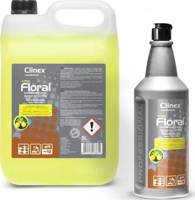 Clinex Grindų valiklis be dryžių, blizgus CLINEX Floral - Citro 10L Grindų valiklis be dryžių, blizgus CLINEX Floral - Citro 10L