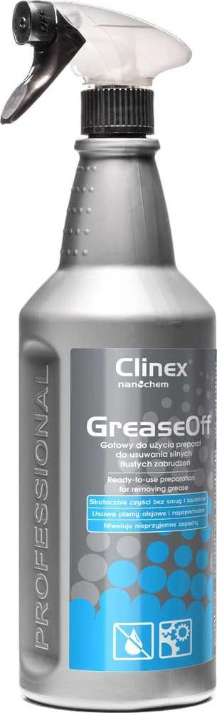 Clinex Riebalų šalinimo priemonė stipriems riebiems nešvarumams pašalinti CLINEX GreaseOff 1L Riebalų šalinimo priemonė stipriems riebiems nešvarumams pašalinti CLINEX GreaseOff 1L