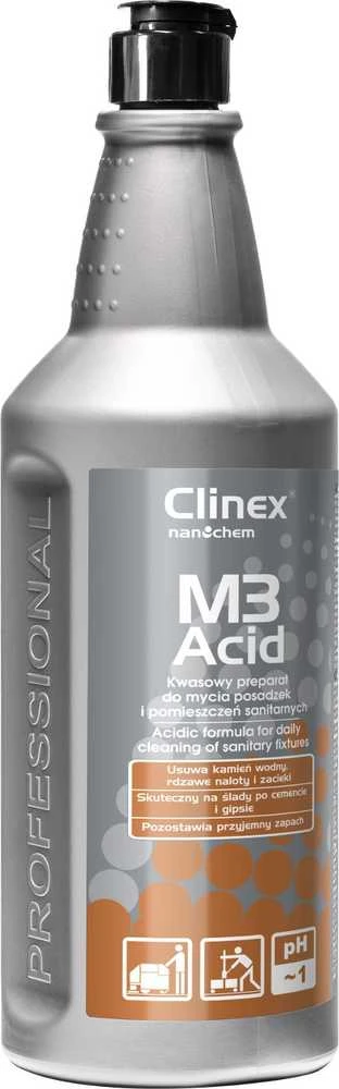 Clinex Acidic koncentratas vonios ir sanitarinių patalpų valymui CLINEX M3 Acid 1L Rūgštinis koncentratas vonios ir sanitarinių patalpų valymui CLINEX M3 Acid 1L