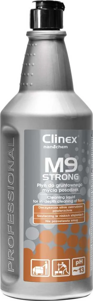 CLINEX M9 Stiprus 1L skystis, skirtas stipriai nešvarių grindų valymui